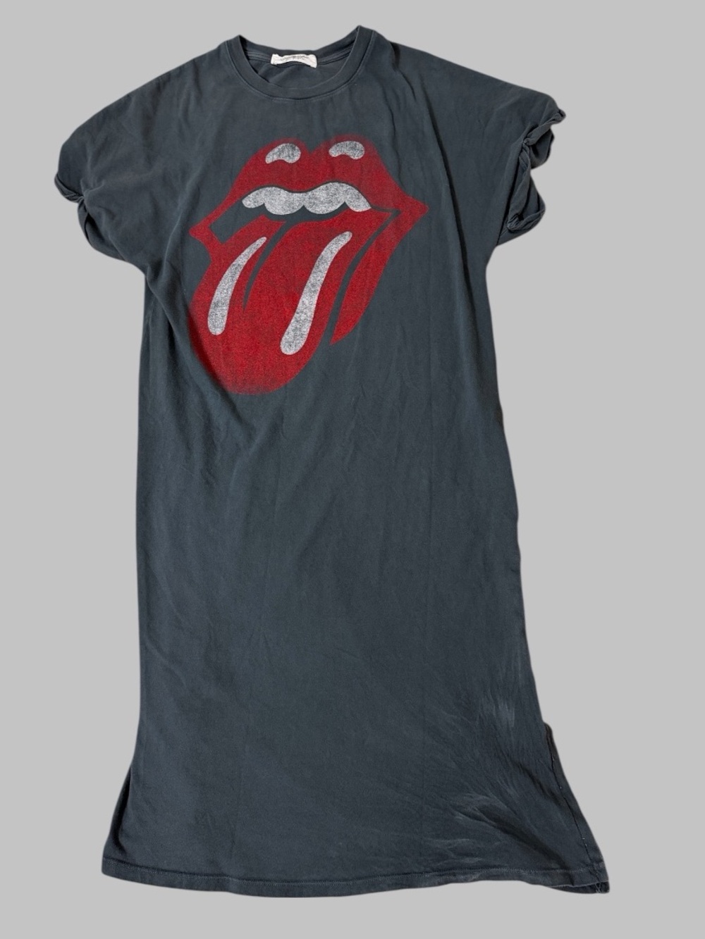 Daydreamer x Free People Charcoal Rolling Stones T-Shirt Dress - Picture 4 of 10